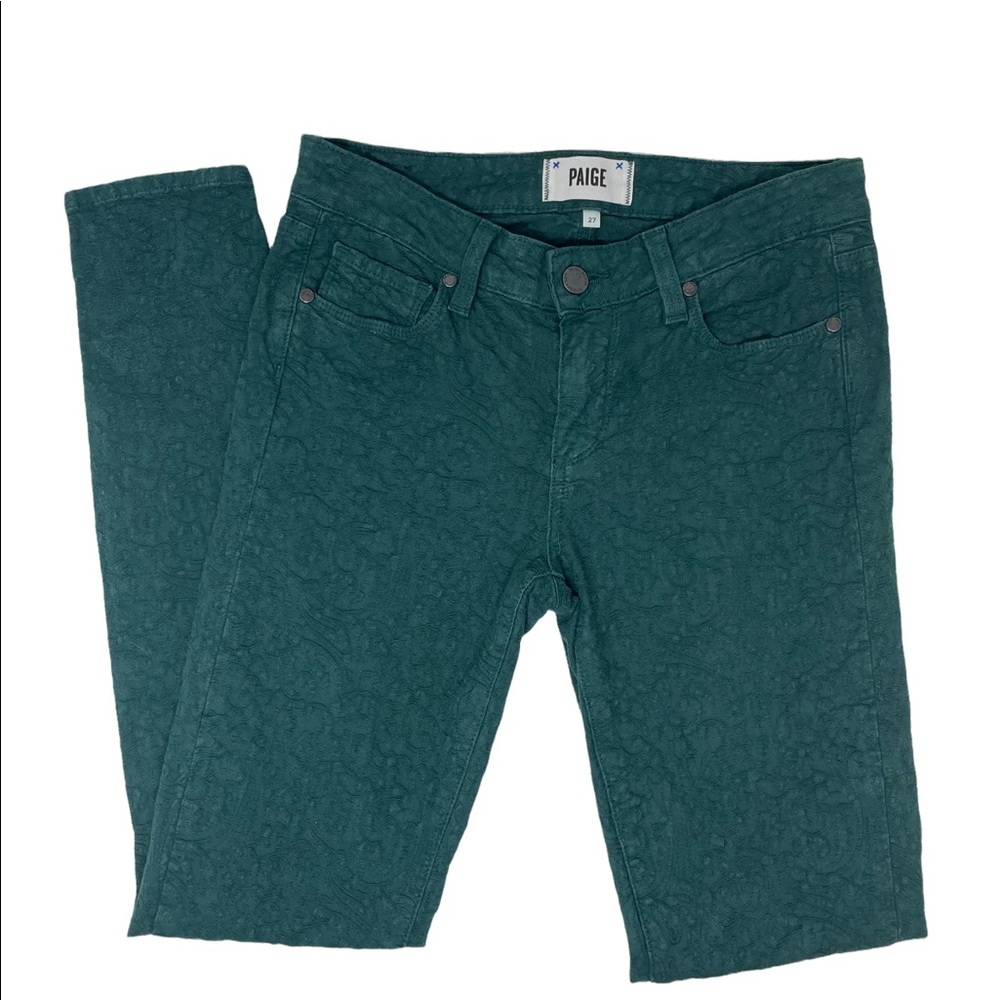 Paige Verdugo Ultra Skinny Teal Jeans Size 27